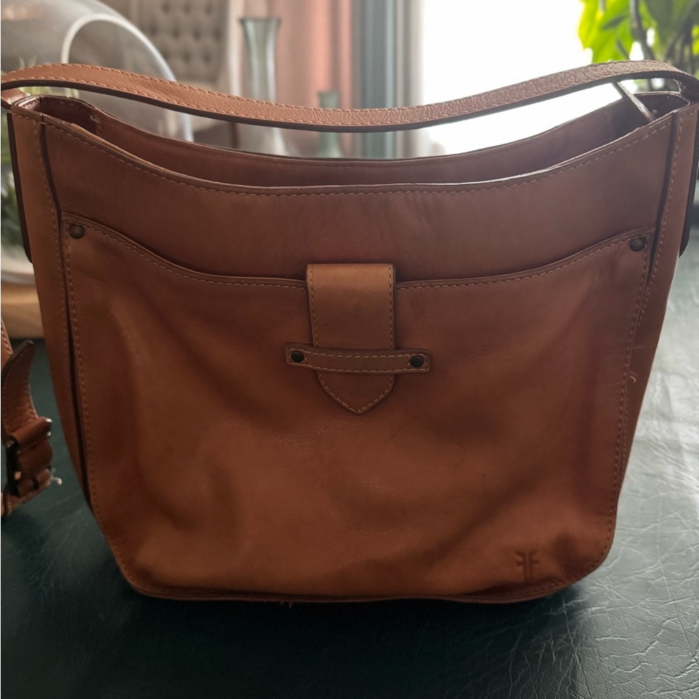 Frye Tan Leather Over Shoulder Bag